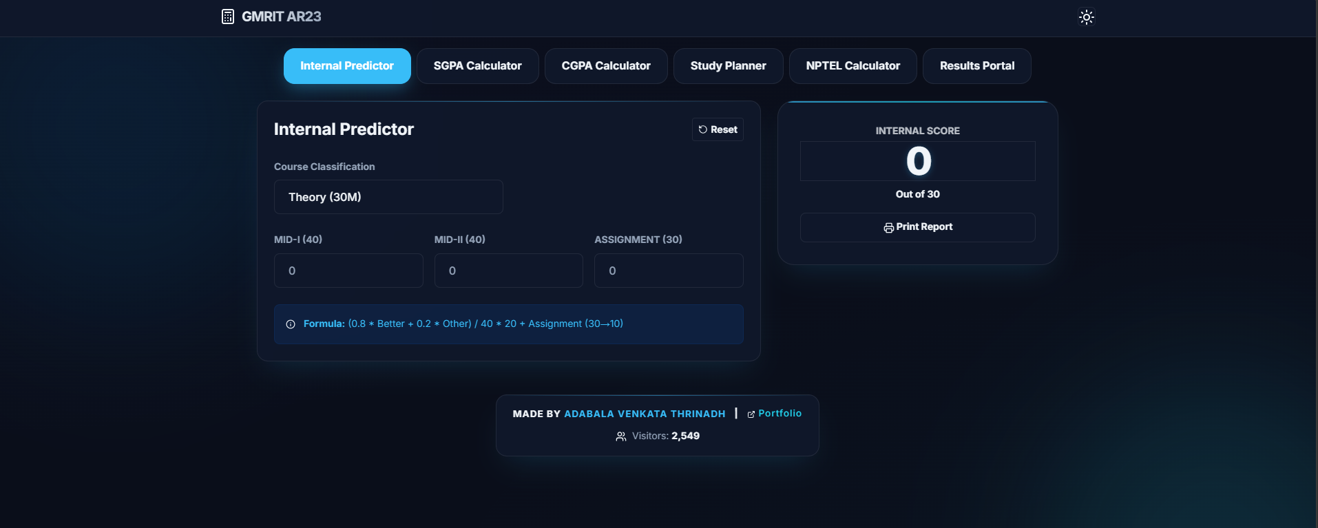 Marks Calculator Preview